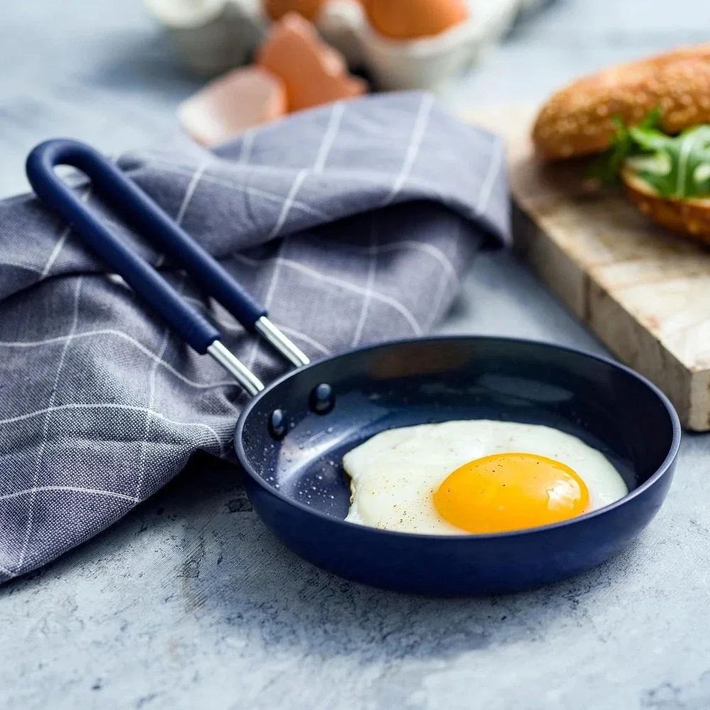 (2) Blue Diamond Mini Egg Frying Pan Skillet Infused Ceramic Nonstick Blue